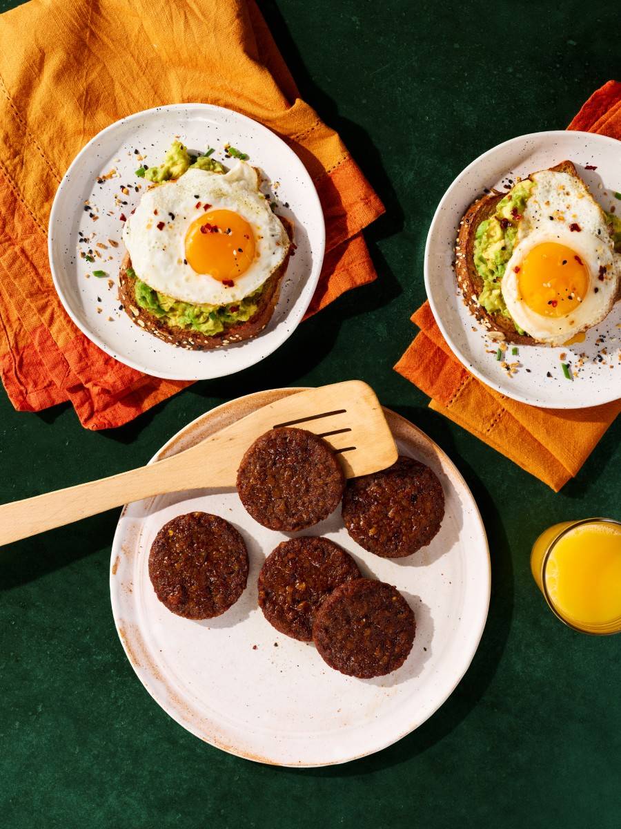 Hot-n-spicy sausage patties on a plate.