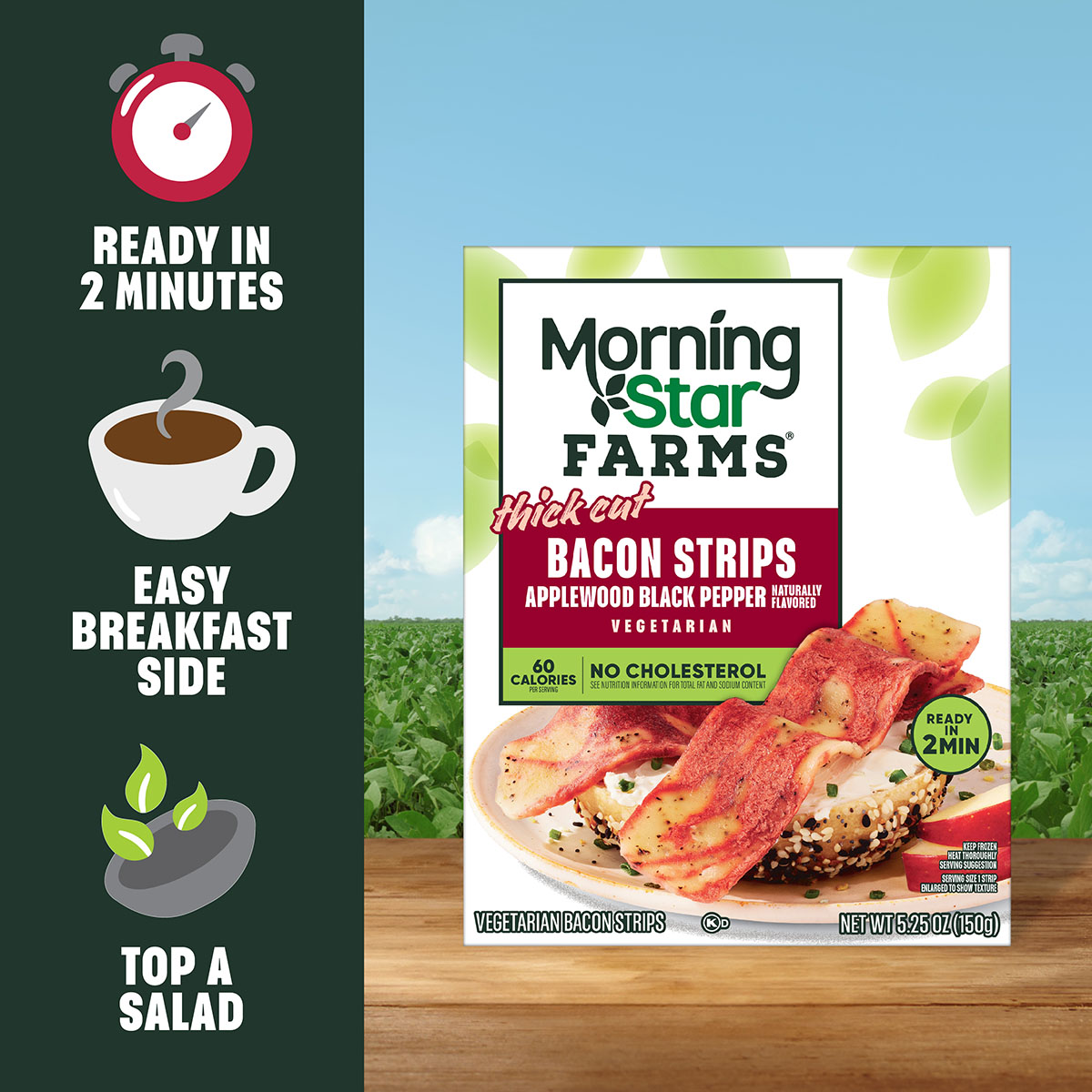 Ready in minutes. Easy breakfast side. Top a salad.