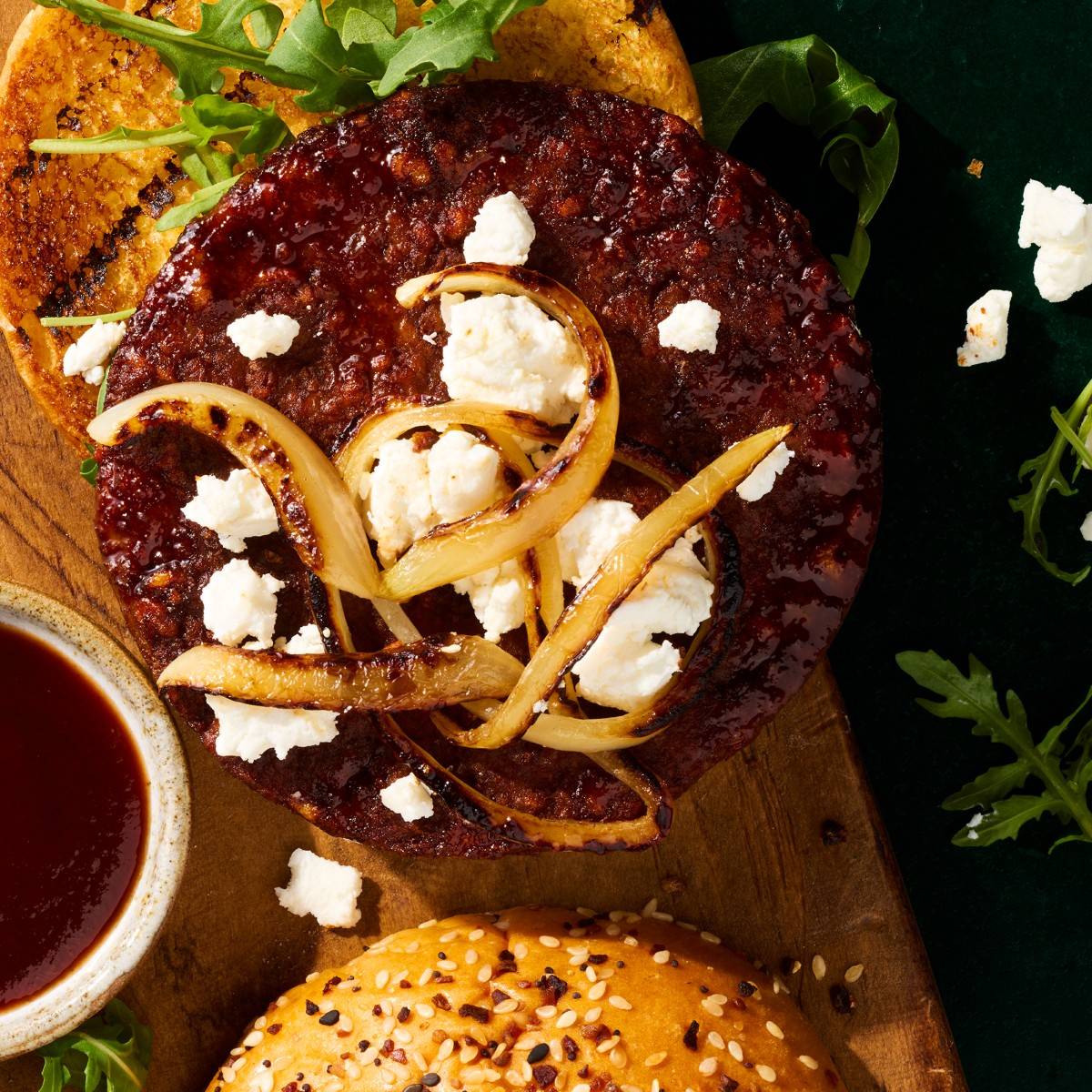 Steakhouse burger on a plate.