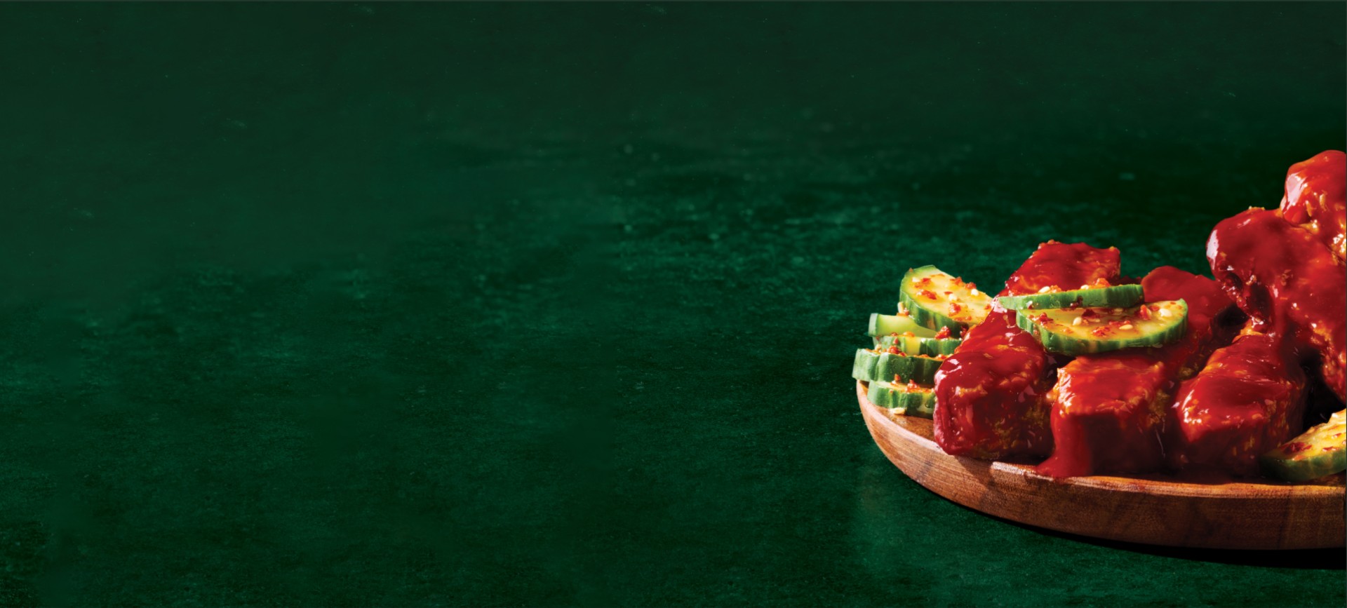 vegetarian ribs on a green granite background