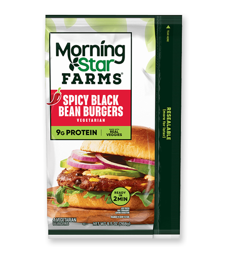 Morningstar Farms Spicy Black Bean Burgers Packaging